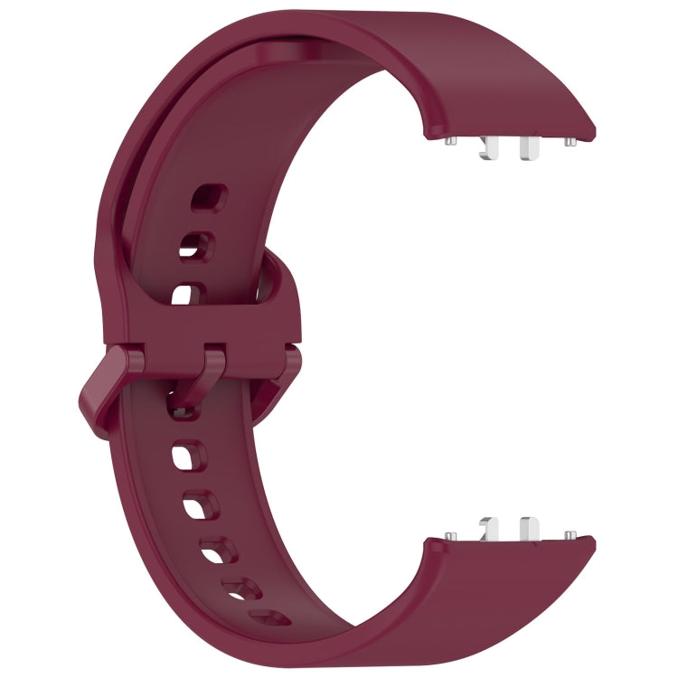 For Samsung Galaxy Fit 3 SM-R390 Solid Color Buckle Silicone Watch Band(Wine Red) - Watch Bands by PMC Jewellery | Online Shopping South Africa | PMC Jewellery