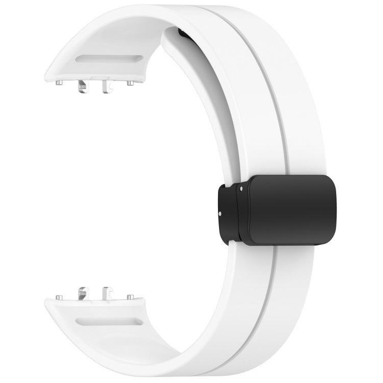 For Samsung Galaxy Fit 3 SM-R390 Magnetic Folding Buckle Silicone Watch Band(White) - Watch Bands by PMC Jewellery | Online Shopping South Africa | PMC Jewellery