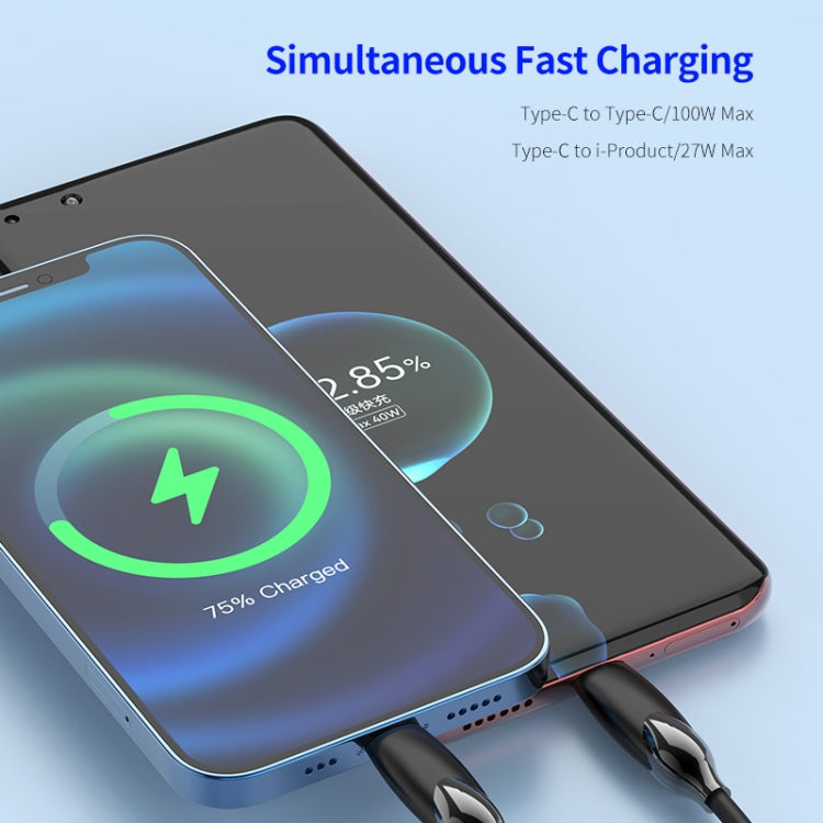 ENKAY PD100W 2-in-1 Type-C to Type-C / 8 Pin Fast Charging Cable with E-Marker, Cable Length:1.2m - Multifunction Cable by ENKAY | Online Shopping South Africa | PMC Jewellery | Buy Now Pay Later Mobicred