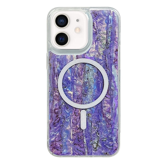 For iPhone 12 / 12 Pro Shell Texture Multicolor MagSafe TPU Phone Case(Purple) - iPhone 12 / 12 Pro Cases by PMC Jewellery | Online Shopping South Africa | PMC Jewellery