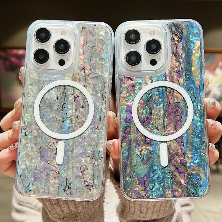 For iPhone 14 Pro Shell Texture Multicolor MagSafe TPU Phone Case(Roige) - iPhone 14 Pro Cases by PMC Jewellery | Online Shopping South Africa | PMC Jewellery