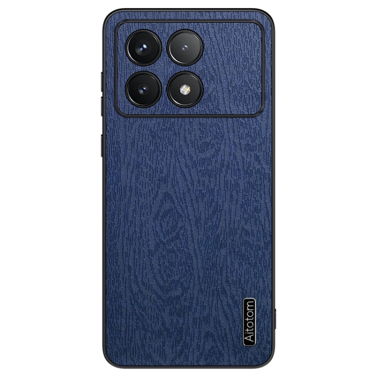 For Xiaomi Redmi K70 Tree Bark Leather Shockproof Phone Case(Blue) - K70 Cases by PMC Jewellery | Online Shopping South Africa | PMC Jewellery | Buy Now Pay Later Mobicred