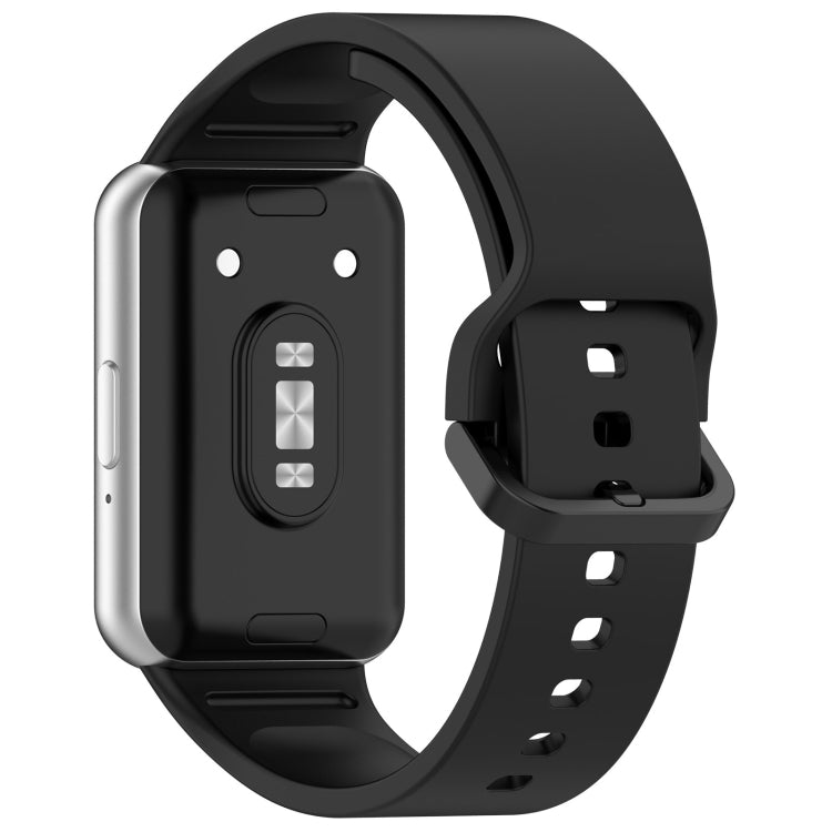 For Samsung Galaxy Fit 3 Solid Color Colorful Buckle Silicone Watch Band(Black) - Watch Bands by PMC Jewellery | Online Shopping South Africa | PMC Jewellery