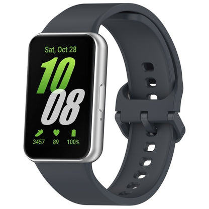 For Samsung Galaxy Fit 3 Solid Color Colorful Buckle Silicone Watch Band(Gray) - Watch Bands by PMC Jewellery | Online Shopping South Africa | PMC Jewellery