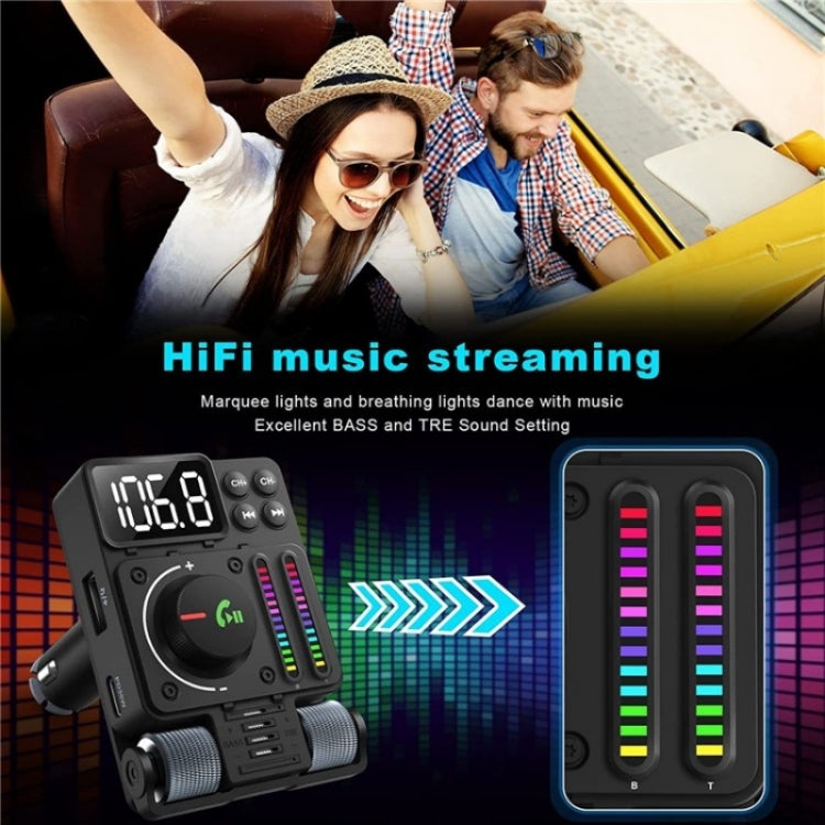 MT01 Car FM Transmitter MP3 Music Player Bluetooth Adapter Type-C + USB Car Charger - Bluetooth Car Kits by PMC TechLife | Online Shopping South Africa | PMC TechLife | Buy Now Pay Later Mobicred