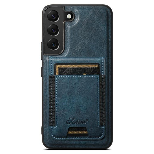 For Samsung Galaxy S25+ 5G Suteni H17 Oil Eax Leather MagSafe Detachable Wallet Phone Case(Blue) - Galaxy S25+ 5G Cases by Suteni | Online Shopping South Africa | PMC Jewellery | Buy Now Pay Later Mobicred