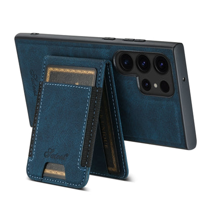 For Samsung Galaxy S24 Ultra 5G Suteni H17 Litchi Texture Leather Detachable Wallet Phone Case(Blue) - Galaxy S24 Ultra 5G Cases by Suteni | Online Shopping South Africa | PMC Jewellery | Buy Now Pay Later Mobicred