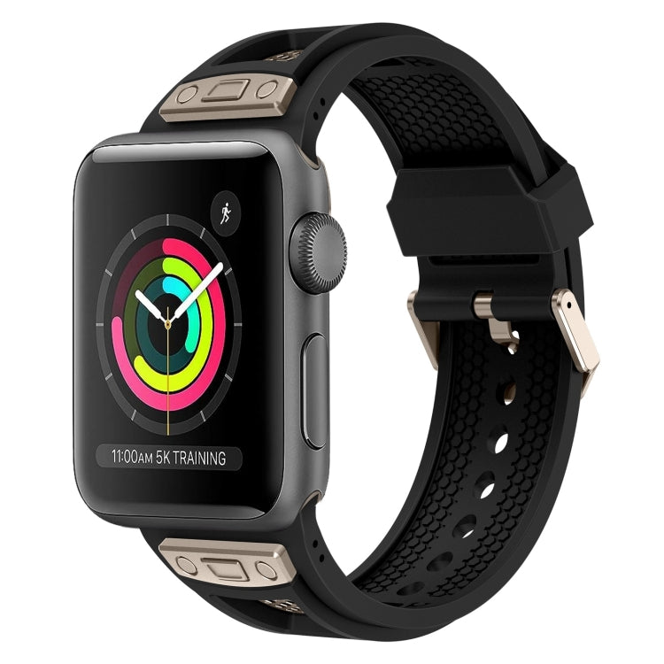 For Apple Watch Series 3 42mm Breathable Stainless Steel Mesh TPU Watch Band(Black Titanium) - Watch Bands by PMC Jewellery | Online Shopping South Africa | PMC Jewellery