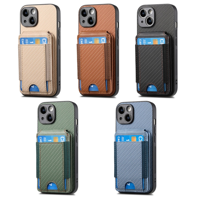 For iPhone 16 Plus Carbon Fiber Vertical Flip Wallet Stand Phone Case(Blue) - iPhone 16 Plus Cases by PMC Jewellery | Online Shopping South Africa | PMC Jewellery | Buy Now Pay Later Mobicred