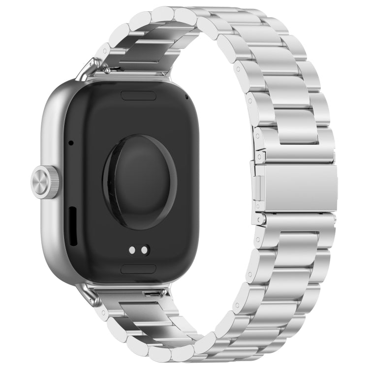 For Xiaomi Mi Band 8 Pro Three Bead Stainless Steel Metal Watch Band(Silver) - Watch Bands by PMC Jewellery | Online Shopping South Africa | PMC Jewellery