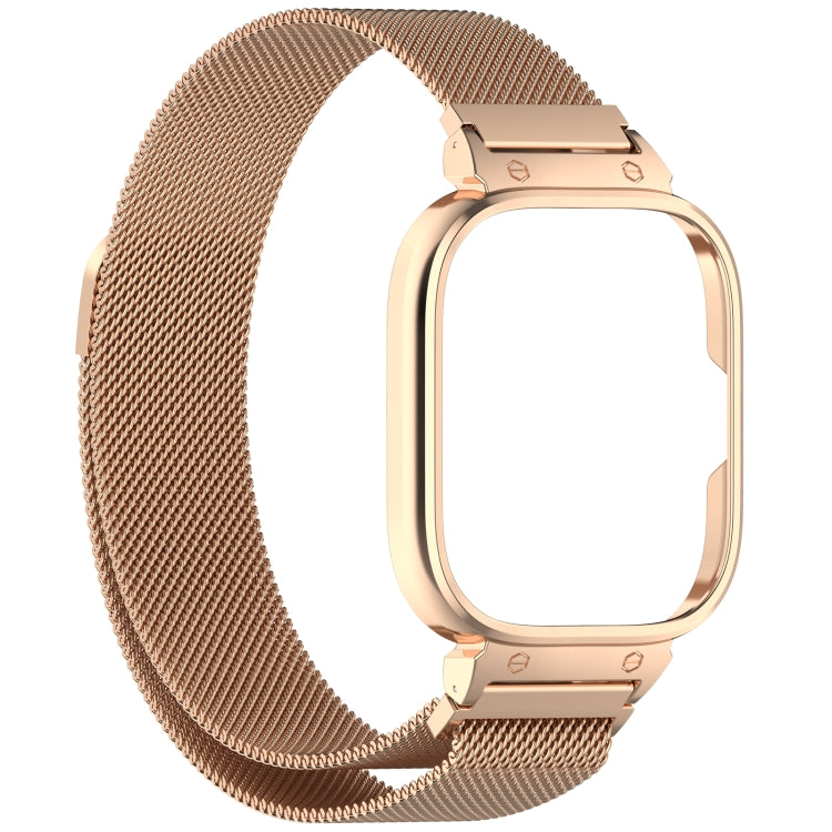 For CMF Watch Pro D395 Metal Frame + Milanese Integrated Magnetic Watch Band(Rose Gold) - Watch Bands by PMC Jewellery | Online Shopping South Africa | PMC Jewellery