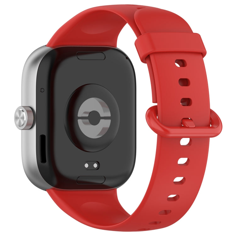 For Redmi Watch 4 Solid Color Colorful Buckle Silicone Watch Band(Red) - Watch Bands by PMC Jewellery | Online Shopping South Africa | PMC Jewellery