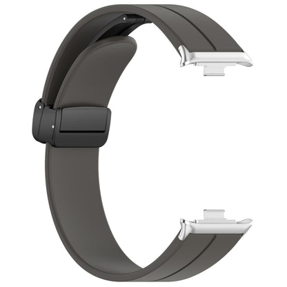 For Redmi Watch 4 Groove Folding Magnetic Buckle Silicone Watch Band(Dark Gray) - Watch Bands by PMC Jewellery | Online Shopping South Africa | PMC Jewellery