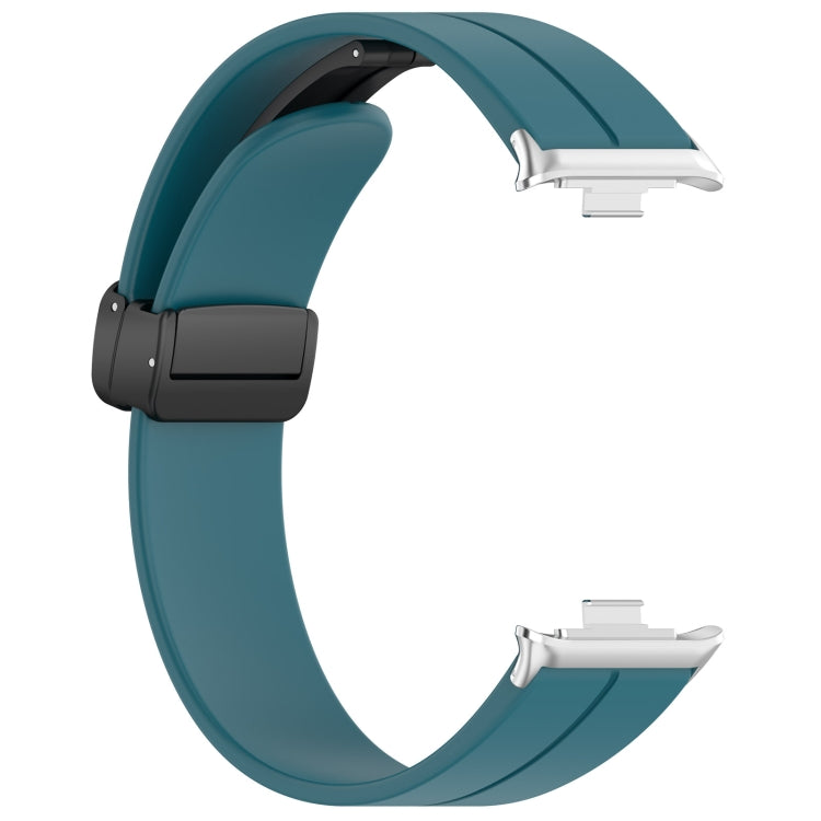 For Xiaomi  Mi Band 8 Pro Groove Folding Magnetic Buckle Silicone Watch Band(Cyan) - Watch Bands by PMC Jewellery | Online Shopping South Africa | PMC Jewellery