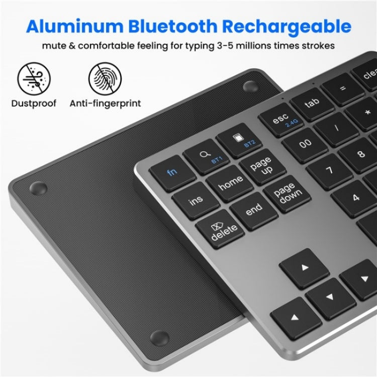 K-35 Computer Laptop Keyboard 35-Keys Tablet Accessories Bluetooth Keypad(Black Gray) - Wireless Keyboard by PMC Jewellery | Online Shopping South Africa | PMC Jewellery | Buy Now Pay Later Mobicred