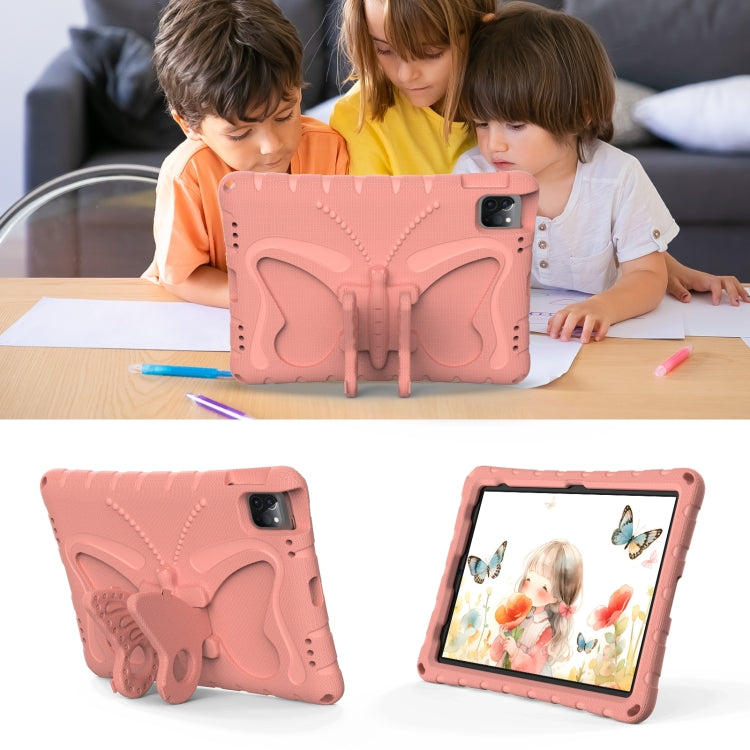 For iPad Air 11 2024 Butterfly Bracket EVA Shockproof Tablet Case(Pink Orange) - iPad Air 11 2024 Cases by PMC Jewellery | Online Shopping South Africa | PMC Jewellery | Buy Now Pay Later Mobicred