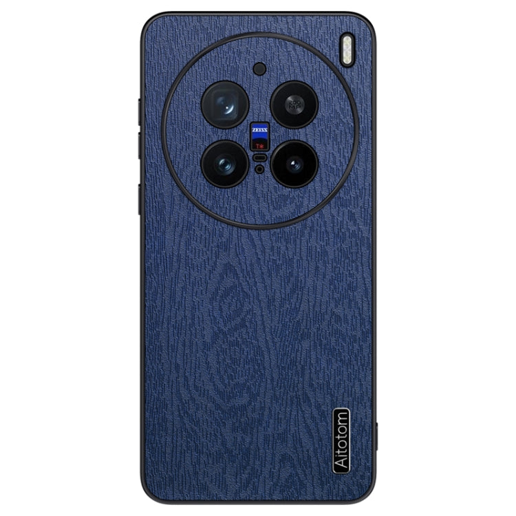 For vivo X200 Pro Tree Bark Leather Shockproof Phone Case(Blue) - X200 Pro Cases by PMC Jewellery | Online Shopping South Africa | PMC Jewellery | Buy Now Pay Later Mobicred