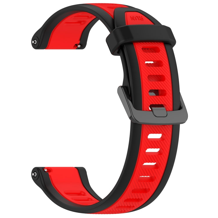 For Garmin Forerunner 255 22mm Two Color Textured Silicone Watch Band(Red+Black) - Watch Bands by PMC TechLife | Online Shopping South Africa | PMC TechLife