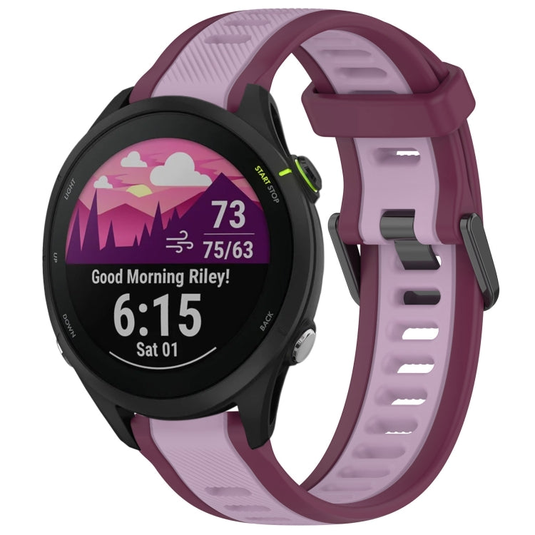 For Garmin Forerunner 255 22mm Two Color Textured Silicone Watch Band(Purple) - Watch Bands by PMC Jewellery | Online Shopping South Africa | PMC Jewellery