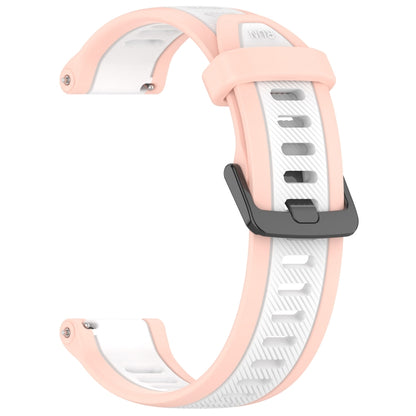 For Amazfit GTR 3 Pro 22mm Two-Color Textured Silicone Watch Band(White+Pink) - Watch Bands by PMC Jewellery | Online Shopping South Africa | PMC Jewellery