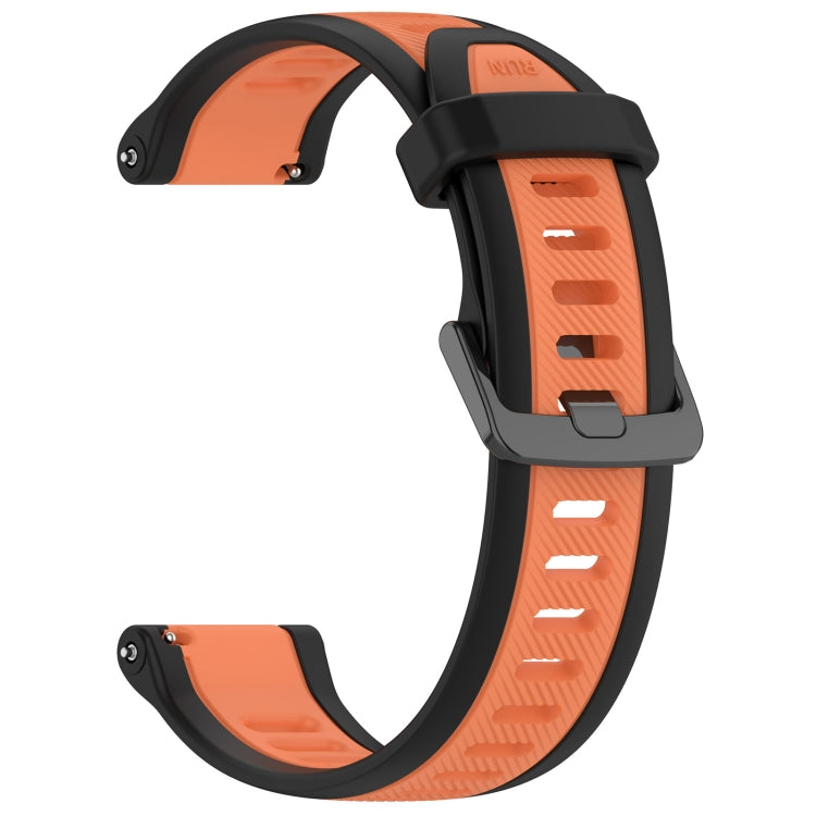 For Xiaomi Haylou RT2 LS10 22mm Two Color Textured Silicone Watch Band(Orange+Black) - Watch Bands by PMC Jewellery | Online Shopping South Africa | PMC Jewellery