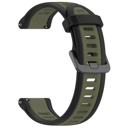 For Xiaomi Haylou RT LS05S 22mm Two Color Textured Silicone Watch Band(Green+Black) - Watch Bands by PMC Jewellery | Online Shopping South Africa | PMC Jewellery