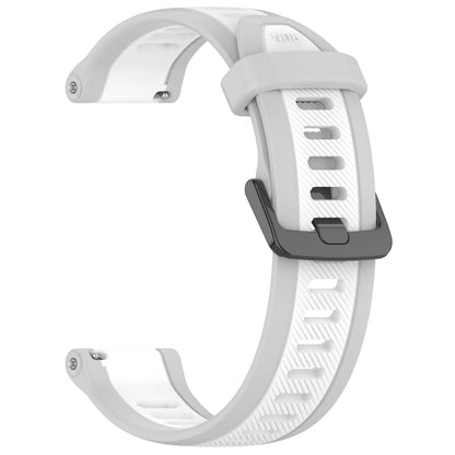 For Samsung Galaxy Watch 5  44mm 20mm Two Color Textured Silicone Watch Band(White+Grey) - Watch Bands by PMC Jewellery | Online Shopping South Africa | PMC Jewellery