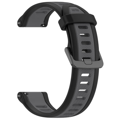 For Samsung Galaxy Watch 5  40mm 20mm Two Color Textured Silicone Watch Band(Grey+Black) - Watch Bands by PMC Jewellery | Online Shopping South Africa | PMC Jewellery