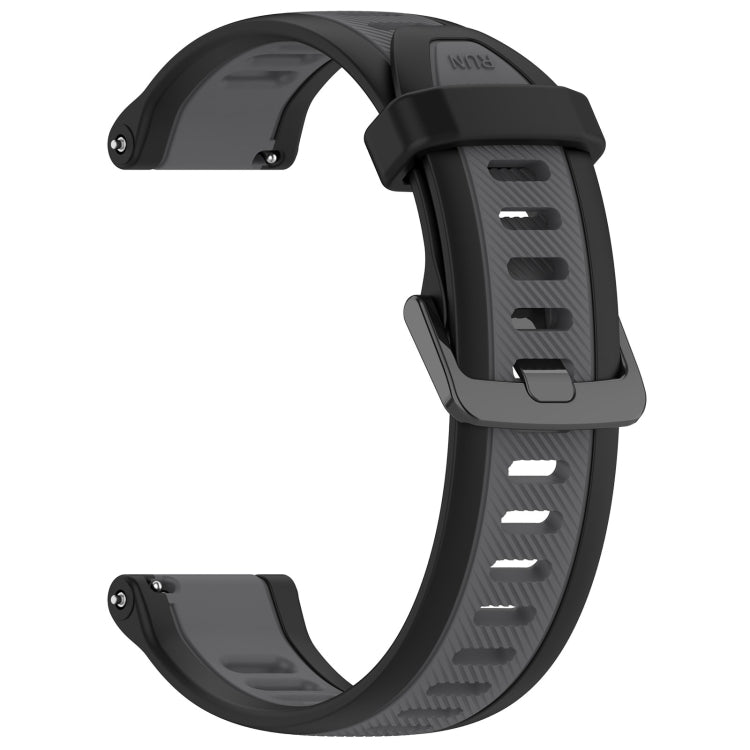 For Samsung Galaxy Watch 4 44mm 20mm Two Color Textured Silicone Watch Band(Grey+Black) - Watch Bands by PMC Jewellery | Online Shopping South Africa | PMC Jewellery