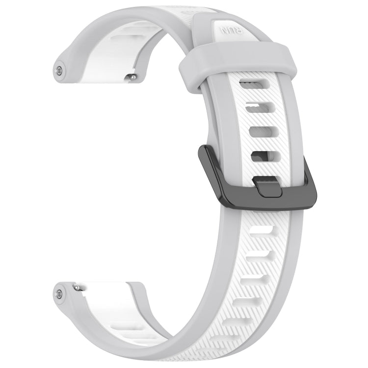 For Samsung Galaxy Watch 4 40mm 20mm Two Color Textured Silicone Watch Band(White+Grey) - Watch Bands by PMC Jewellery | Online Shopping South Africa | PMC Jewellery