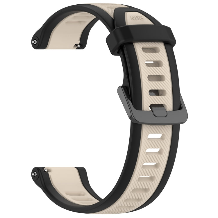 For Garmin Bounce 20mm Two Color Textured Silicone Watch Band(Starlight + Black) - Watch Bands by PMC TechLife | Online Shopping South Africa | PMC TechLife