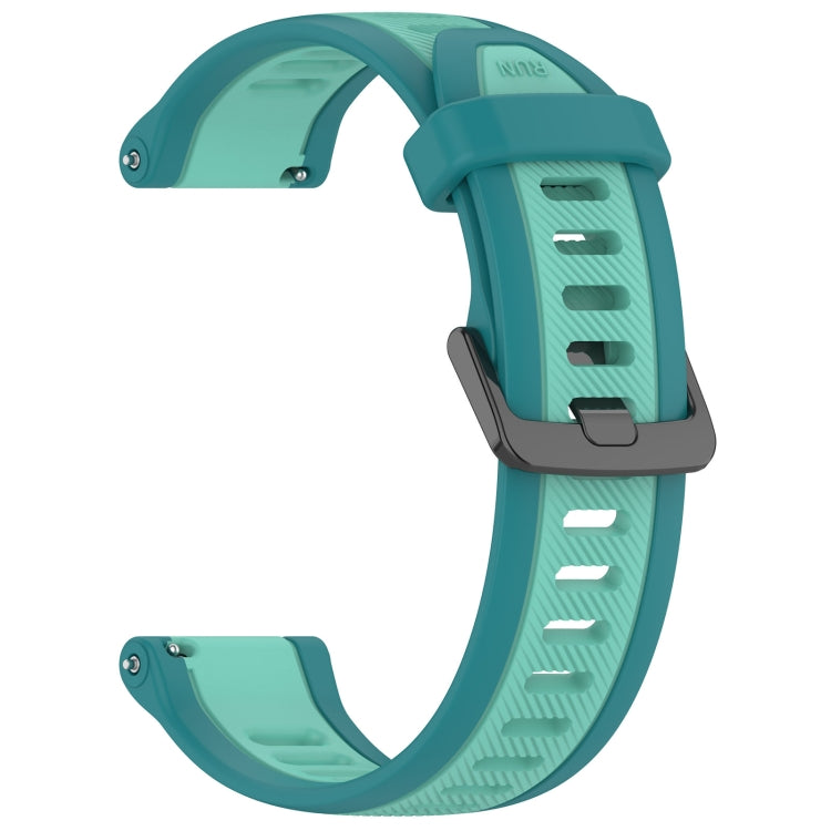 For Garmin Bounce 20mm Two Color Textured Silicone Watch Band(Teal) - Watch Bands by PMC TechLife | Online Shopping South Africa | PMC TechLife