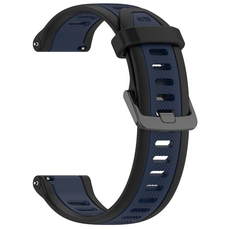 For Garmin Forerunner 158 20mm Two Color Textured Silicone Watch Band(Midnight Blue+Black) - Watch Bands by PMC TechLife | Online Shopping South Africa | PMC TechLife