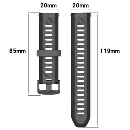 For Garmin Forerunner 55 20mm Two Color Textured Silicone Watch Band(Green+Black) - Watch Bands by PMC Jewellery | Online Shopping South Africa | PMC Jewellery