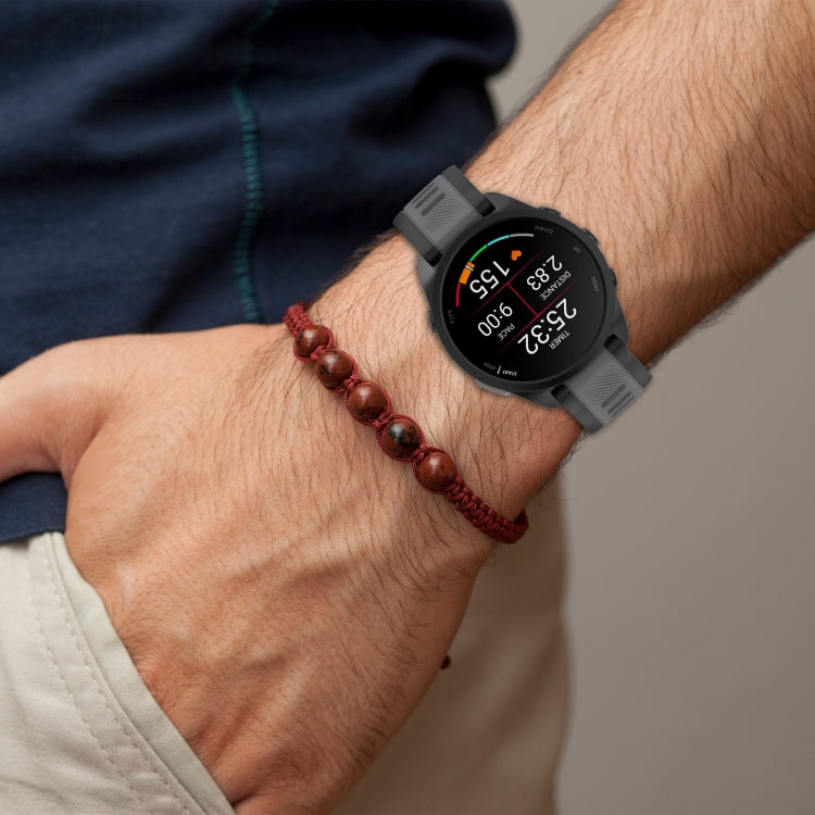 For Garmin Active 5 20mm Two Color Textured Silicone Watch Band(Red+Black) - Watch Bands by PMC TechLife | Online Shopping South Africa | PMC TechLife