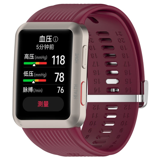 For Huawei Watch D Blood Pressure Watch Silicone Watch Band(Wine Red) - Watch Bands by PMC Jewellery | Online Shopping South Africa | PMC Jewellery