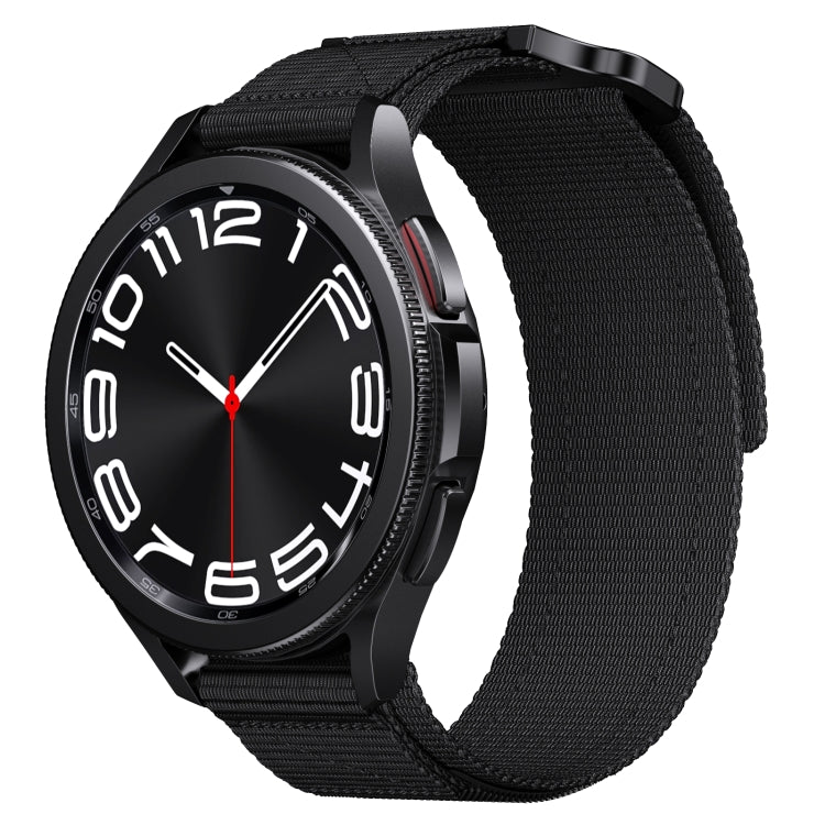 20mm Two Color Nylon Canvas Hook And Loop Fastener Watch Band(Black+Red) - 20mm Bands by PMC TechLife | Online Shopping South Africa | PMC TechLife