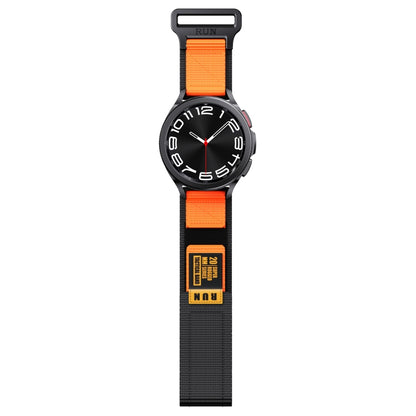 20mm Two Color Nylon Canvas Hook And Loop Fastener Watch Band(Black+Orange) - 20mm Bands by PMC Jewellery | Online Shopping South Africa | PMC Jewellery