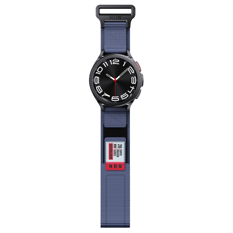 20mm Two Color Nylon Canvas Hook And Loop Fastener Watch Band(Blue+Red) - 20mm Bands by PMC TechLife | Online Shopping South Africa | PMC TechLife