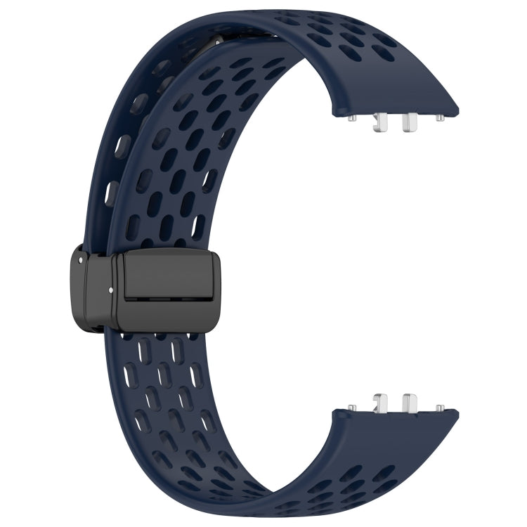 For Samsung Galaxy Fit 3 Hole Style Magnetic Folding Buckle Silicone Watch Band(Midnight Blue) - Watch Bands by PMC Jewellery | Online Shopping South Africa | PMC Jewellery