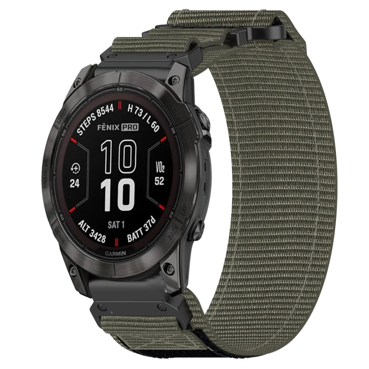 For Garmin Fenix 7 Pro 47mm 22mm Nylon Hook And Loop Fastener Watch Band(Grey) - Watch Bands by PMC Jewellery | Online Shopping South Africa | PMC Jewellery