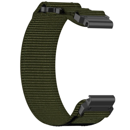 For Garmin Fenix 7 Pro 47mm 22mm Nylon Hook And Loop Fastener Watch Band(Army Green) - Watch Bands by PMC Jewellery | Online Shopping South Africa | PMC Jewellery