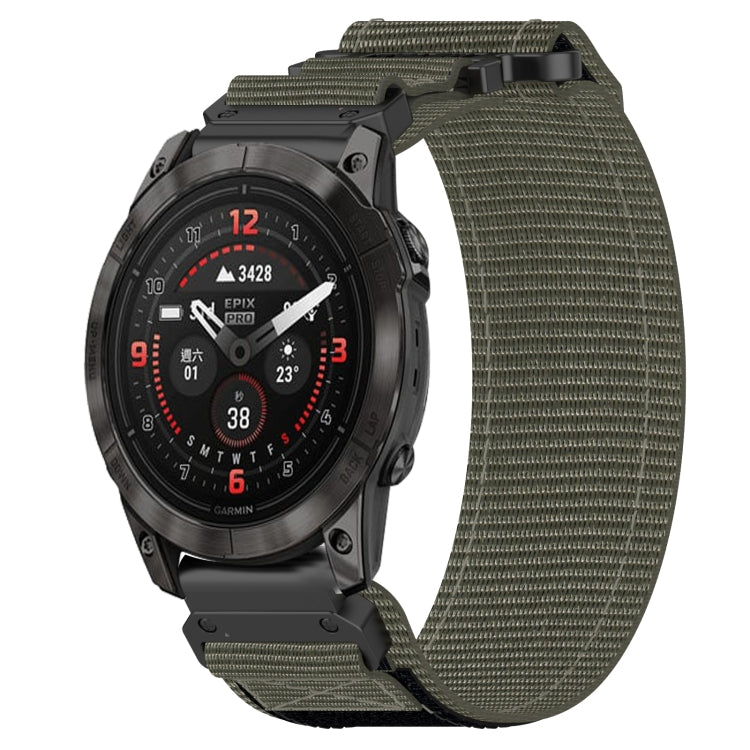 For Garmin Epix Pro 47mm 22mm Nylon Hook And Loop Fastener Watch Band(Grey) - Watch Bands by PMC TechLife | Online Shopping South Africa | PMC TechLife