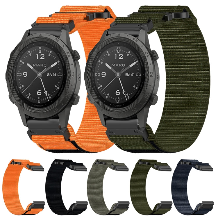 For Garmin MARQ Athlete Gen 2 22mm Nylon Hook And Loop Fastener Watch Band(Army Green) - Watch Bands by PMC Jewellery | Online Shopping South Africa | PMC Jewellery