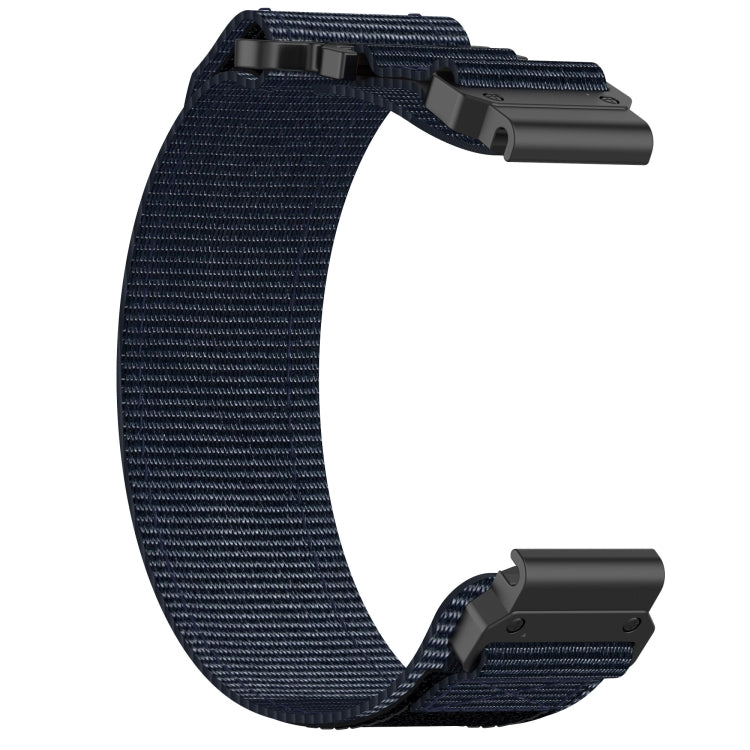 For Garmin Fenix 7X 26mm Nylon Hook And Loop Fastener Watch Band(Blue) - Watch Bands by PMC Jewellery | Online Shopping South Africa | PMC Jewellery