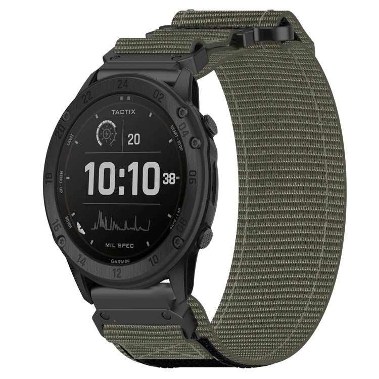 For Garmin Tactix Delta 26mm Nylon Hook And Loop Fastener Watch Band(Grey) - Watch Bands by PMC Jewellery | Online Shopping South Africa | PMC Jewellery