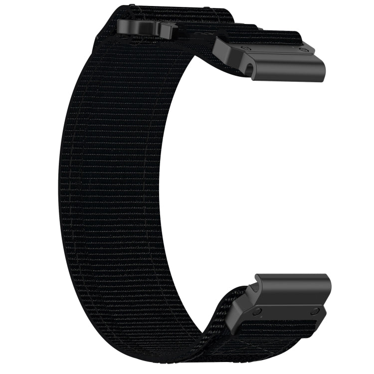 For Garmin Descent MK 2 26mm Nylon Hook And Loop Fastener Watch Band(Black) - Watch Bands by PMC TechLife | Online Shopping South Africa | PMC TechLife