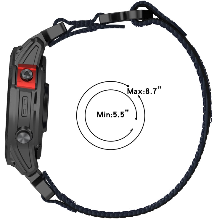 For Garmin Descent MK 1 26mm Nylon Hook And Loop Fastener Watch Band(Black) - Watch Bands by PMC Jewellery | Online Shopping South Africa | PMC Jewellery