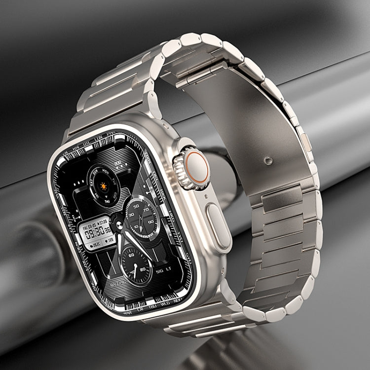 For Apple Watch Series 9 45mm I-Shaped Titanium Watch Band(Grey) - Watch Bands by PMC TechLife | Online Shopping South Africa | PMC TechLife