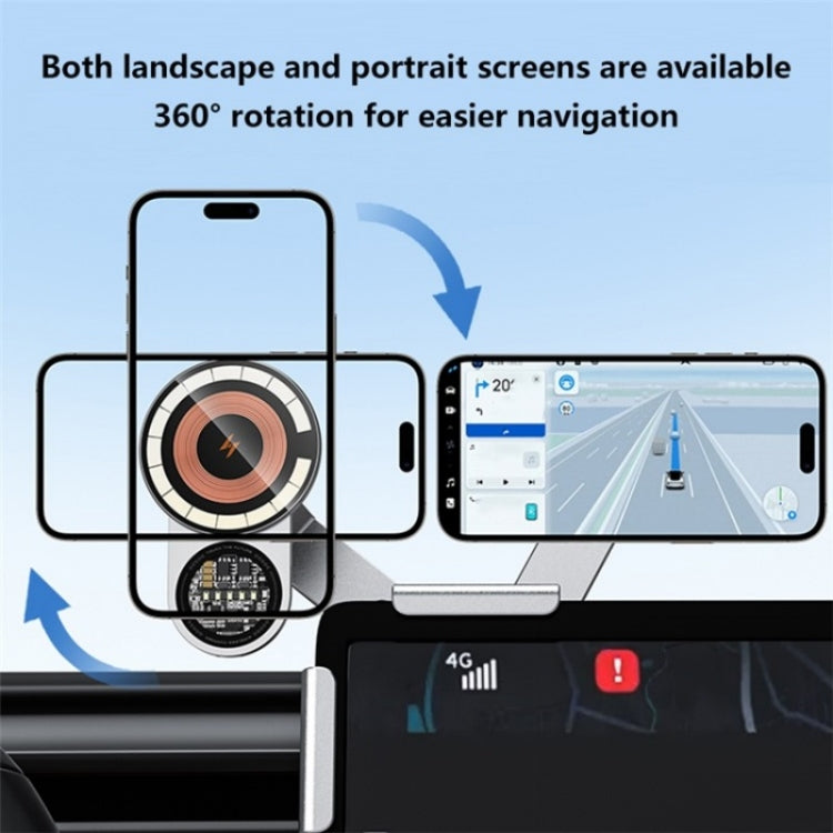 A8S 15W Wireless Charging New Energy Vehicle Navigation Bracket For Tesla Car Screen Base - Car Charger by PMC TechLife | Online Shopping South Africa | PMC TechLife | Buy Now Pay Later Mobicred